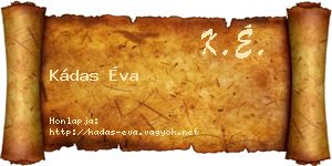 Kádas Éva névjegykártya